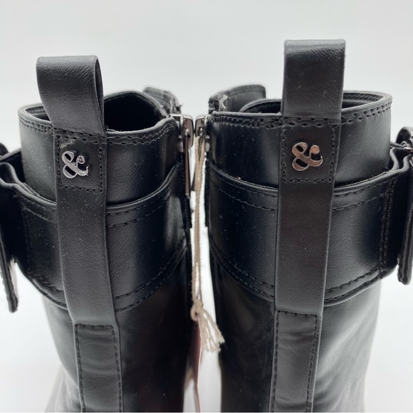 SAM & LIBBY Samantha Combat Boot Color Black with Brown Bottom - Picture 7 of 12